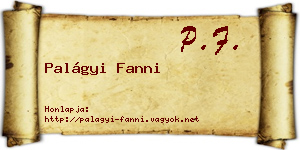 Palágyi Fanni névjegykártya